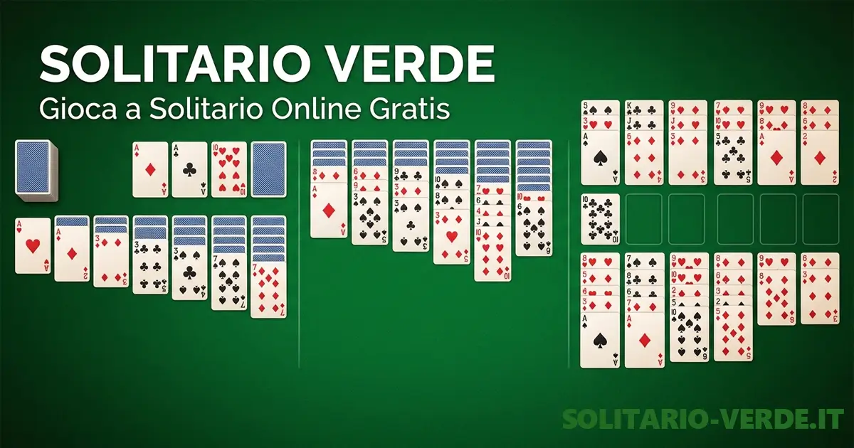 Solitario Verde — raccolta di giochi di solitario online gratis: Classico, Spider, FreeCell, Piramide, Crescent, Yukon e altre varianti